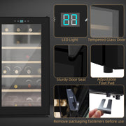 24 Bottle Wine Fridge with Digital Controls and Glass Door for Home Bar Use Black