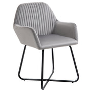 Modern Upholstered Armchair with Sturdy Metal Base for Living Room Comfort Grey