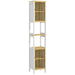 Tall Bathroom Storage Unit Bamboo Blend with Retro Cut Out Design