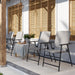 Set of Four Grey Folding Rattan Garden Chairs Lightweight and Durable by Outsunny