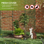 Compact Plant Cage With Netting For Protecting Vegetables and Flowers, Green AOSOM