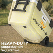 Outdoor Cooler Box | 70L | 72-Hour Ice Retention | Wheels & Handle | Khaki Outsunny