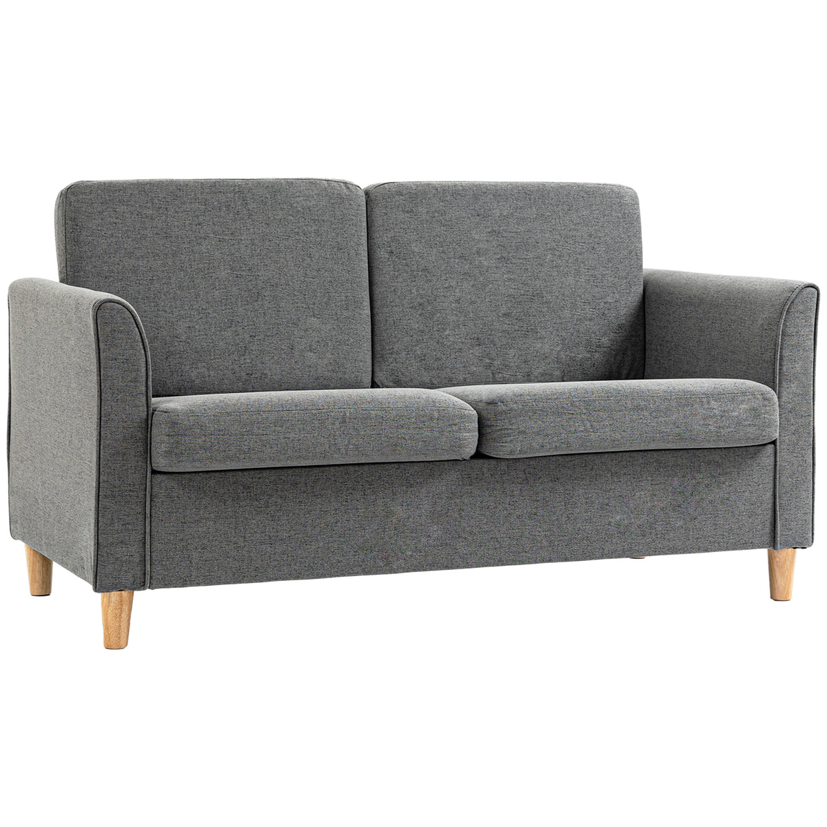 Buy Modern 2 Seater Grey Loveseat Sofa With Wooden Legs | Opal Retail