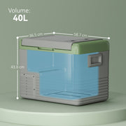 40L Portable Car Fridge Freezer with Dual Zone and LCD Display Light Green by Outsunny AOSOM