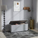 Grey 113L Storage Chest with Flip-Top Lid and Safety Hinges for Living Room and Hallway by HOMCOM