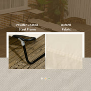 2 Piece Folding Sun Loungers with Canopy Adjustable Recliner Chairs for Garden Beach by Outsunny