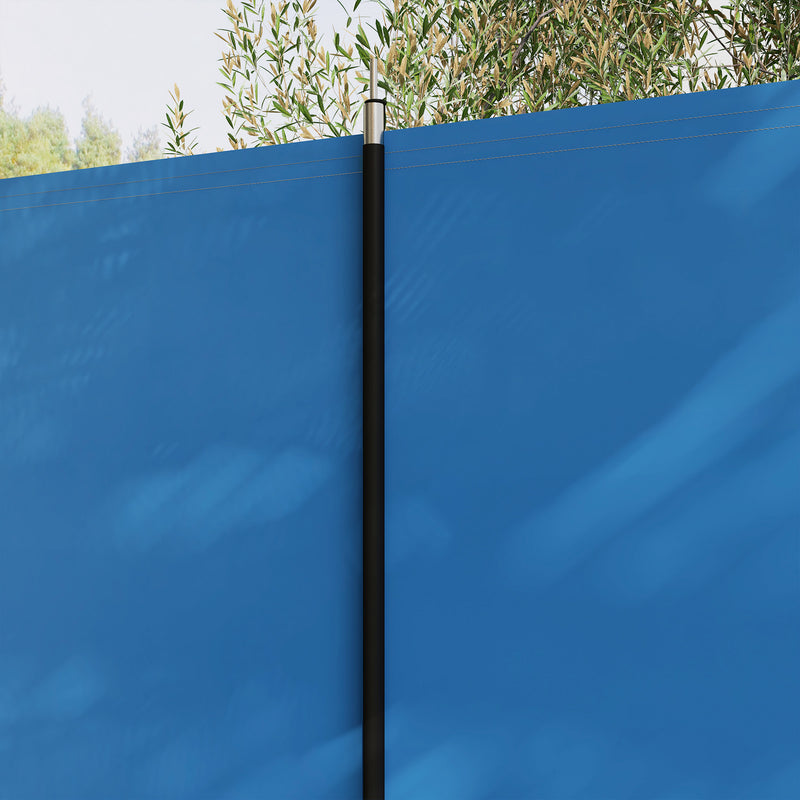 4 Pole Camping Windbreak With Steel Frame and Carry Bag For Beach or Caravan Use Blue AOSOM