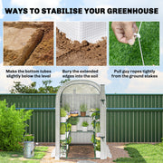 Walk In Garden Greenhouse With Shelves And Roll Up Door For Outdoor Growing White Outsunny