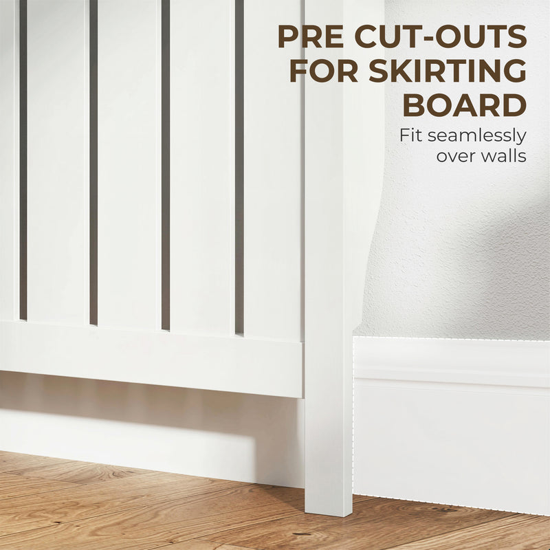 Radiator Cover with Drawers for Safe Heating and Extra Hallway Storage White Homcom