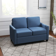 Blue 2 Seat Sofa Linen Look Modern Design Comfortable and Stylish by HOMCOM