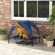 Elevated Cooling Dog Bed with Breathable Mesh for Large Pets Ideal for Summer Use Dark Blue