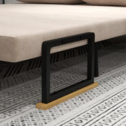 4 in 1 Velvet Feel Double Sofa Bed with Pillows Converts to Lounger or Recliner Beige