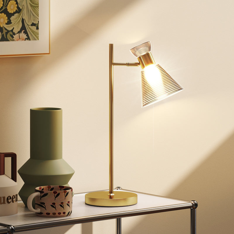 Modern Bedside Table Lamp With Adjustable Flower Head Ideal For Bedrooms And Studies Gold Tone