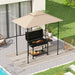 Beige Grill Gazebo Replacement Canopy UPF50+ Double Tiered 1.5 x 2.4m Top Cover by Outsunny