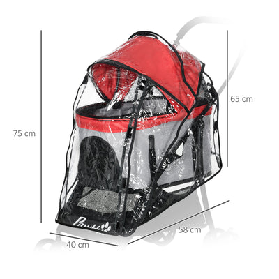 Rain Cover for Dog Stroller Pram with Easy Access Front and Rear Openings, Clear AOSOM