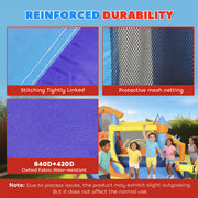 Bouncy Castle and Water Park for Outdoor Kids Play with Slide and Pool Multicolour AOSOM