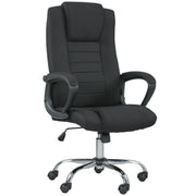 Ergonomic Swivel Office Chair With Linen Look Upholstery For Home Or Desk Use Black