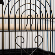 Metal Bird Cage With Swing Perch Tray And Handle For Finches And Budgies, Black