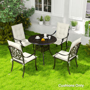 Set of Four White Padded Garden Seat Cushions for Outdoor Chairs by Outsunny