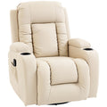 Massage Recliner Chair with Heat and Remote for Home Relaxation Cream
