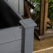 Outsunny Raised Bed for Garden, Wooden Elevated Planter Box with Bed Liner, for Flower Vegetable Herb, Dark Grey AOSOM