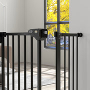 Extra Wide Adjustable Dog Safety Gate for Doorways and Stairs 74 to 94cm Black