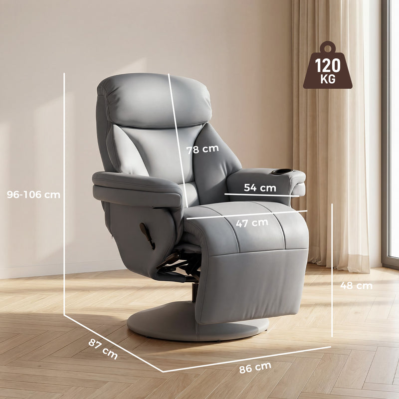 Recliner Chair with Swivel Base and Easy Clean Waterproof Upholstery for Living Room