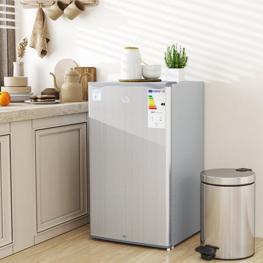 91L Freestanding Under Counter Fridge with Lock Grey by HOMCOM