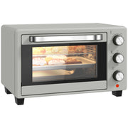 21L Mini Countertop Oven with Adjustable Temperature 100 - 230 Degrees Centigrade Silver by HOMCOM