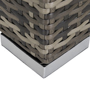 7 Seater Rattan Corner Sofa Set With Glass Table And Cushions For Garden, Dark Grey