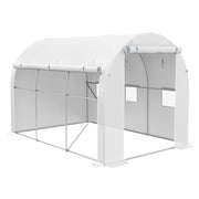 Steel Frame Polytunnel Greenhouse 296 x 196 cm for All Weather Growing by Outsunny