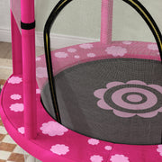 Pink 4.6ft Toddler Trampoline with Safety Net for Indoor and Outdoor Use Ages 3-6 by AIYAPLAY AOSOM