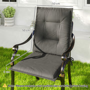 Set of 4 Light Grey Padded Garden Seat Cushions for Outdoor Chairs by Outsunny