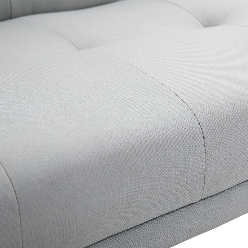 3 Seater Fabric Sofa Bed with Cup Holders Converts to Futon for Guests Grey