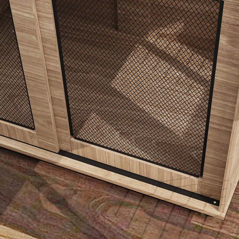 Large Dog Crate Furniture with Sliding Door Wooden Pet Cage 98 x 60 x 78cm Walnut Brown by PawHut