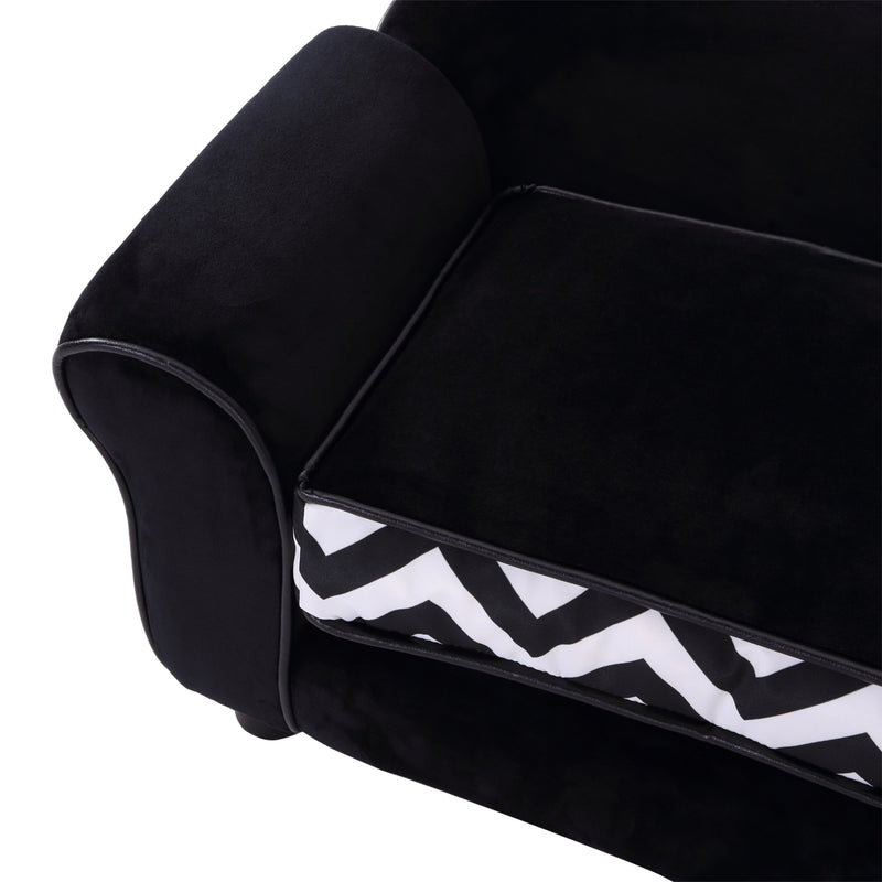 Small Pet Sofa Bed with Soft Cushion and Removable Cover for Dogs and Cats Black