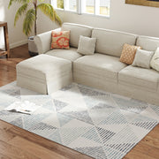 Large Geometric Area Rug Non Slip Washable Carpet for Living Room or Bedroom Multi Coloured