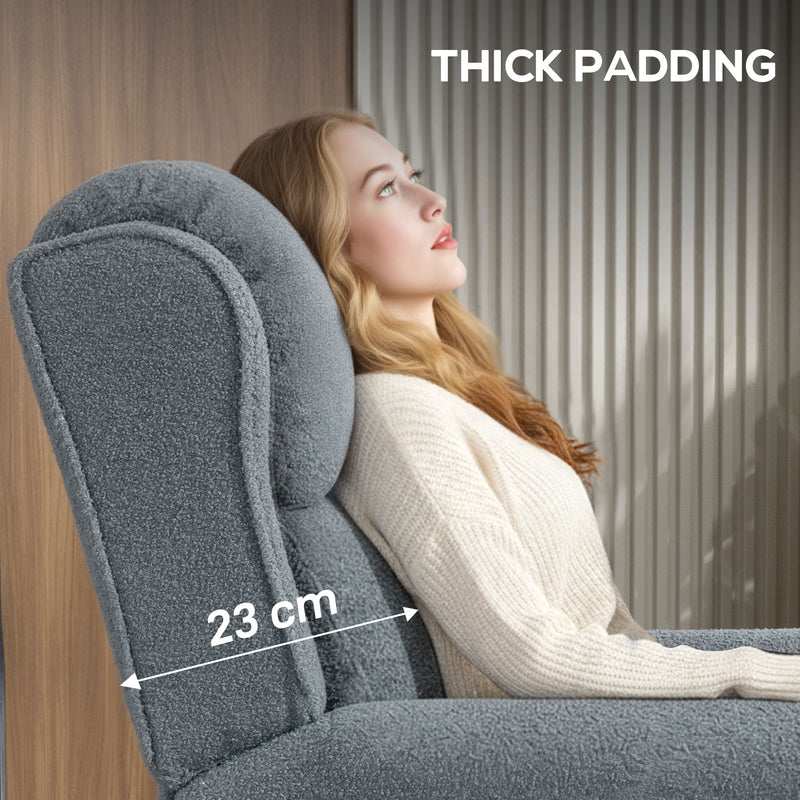 Recliner Armchair with Extended Leg Rest for Relaxing Comfort at Home, Grey