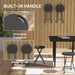 Set of Four Charcoal Grey Folding Carry Stools Lightweight and Portable by Outsunny