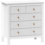 White Chest of Bedroom Drawers With Gold Legs Elegant Bedroom Storage by HOMCOM