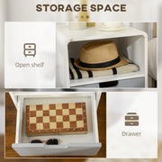 Set of 2 Wooden Bedside Tables With Drawer for Bedroom Storage Scandinavian Style White