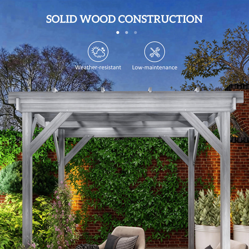 2x2m Grey Wooden Garden Pergola Kit for Shaded Outdoor Seating and Climbing Plants Grey Outsunny