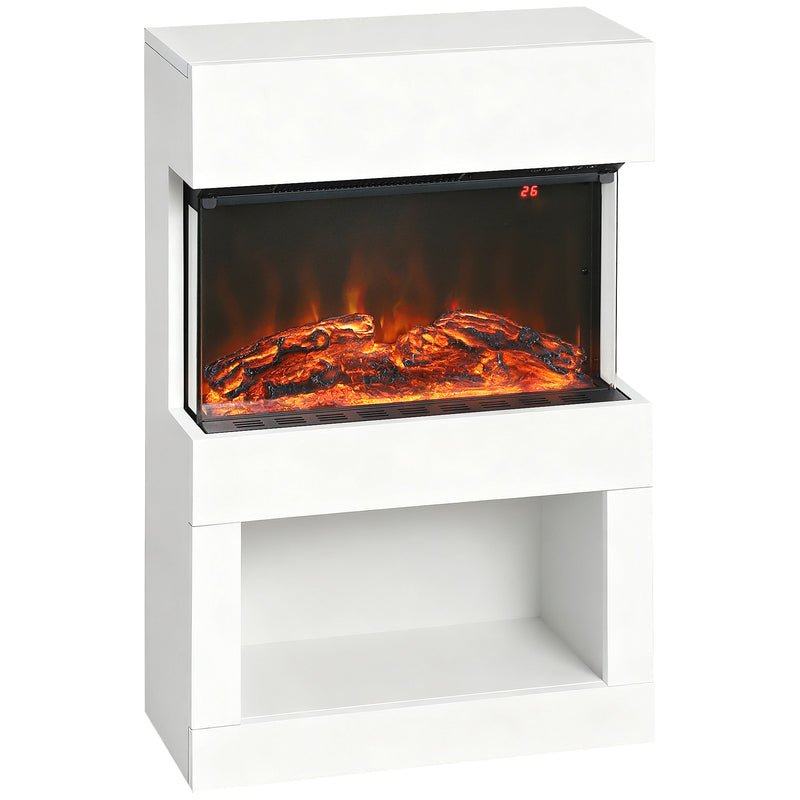 Electric Fireplace with 3D Flame Effect and Remote Control for Living Room Heating White