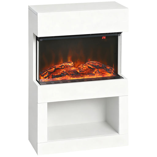Electric Fireplace with 3D Flame Effect and Remote Control for Living Room Heating White