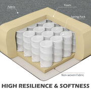 Two Seater Fabric Sofa with Steel Legs Ideal for Living Rooms or Small Spaces Grey