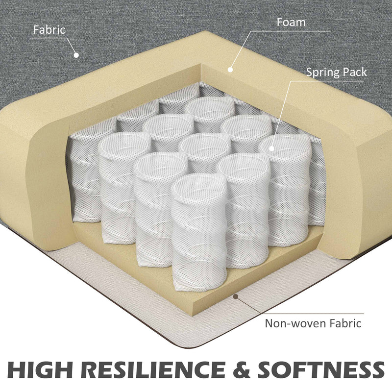 Two Seater Fabric Sofa with Steel Legs Ideal for Living Rooms or Small Spaces Grey