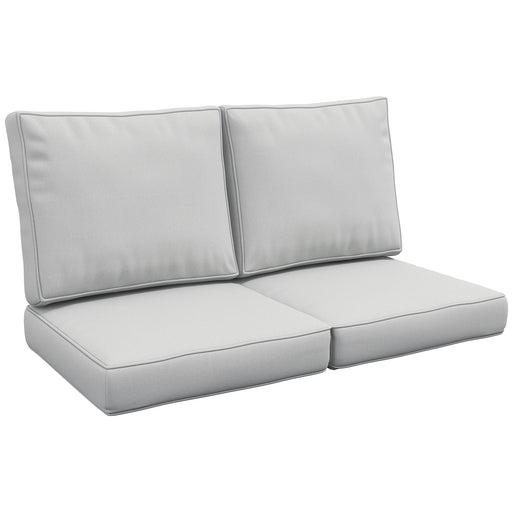 Light Grey 2 Seater Garden Chair Cushions Set for Indoor or Outdoor Comfort