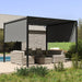 3m x 3m Garden Pergola with Retractable Canopy and Steel Frame Charcoal Grey by Outsunny