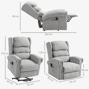 Electric Recliner Chair With Power Lift And Remote For Elderly Comfort And Support Grey