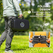 Folding Charcoal BBQ Grill with Thermometer Adjustable Vent and Handles by Outsunny